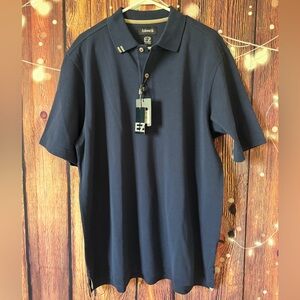 Ashworth Men's Performance EZ Tech Cotton Golf Dark Blue Polo Shirt